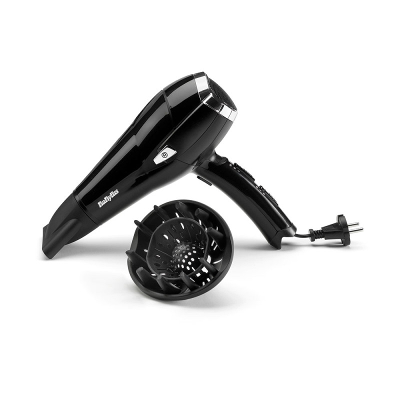 Secador de pelo 2000w negro con cable retráctil Secador de pelo 2000w negro con cable retráctil