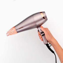 Secador de pelo 2100w gris-rosa-dorado iónico