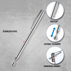 Puntero magnético, extensible, 650 mm