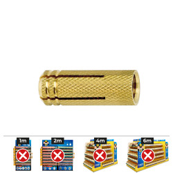 Taco de latón me m12 ø15 x 40 mm (caja 25 unid)