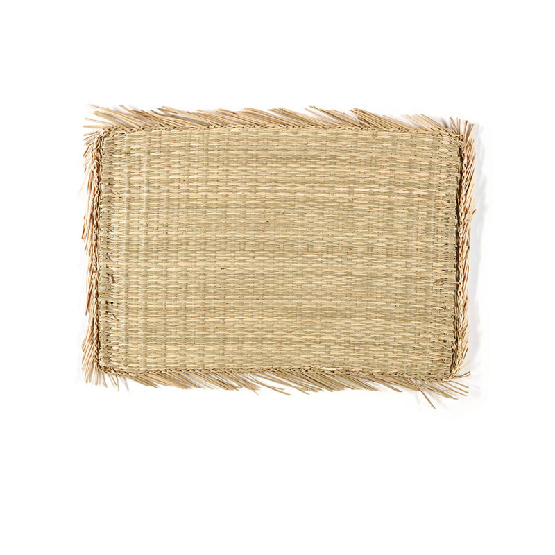 Mantel individual, alga marina, flecos, 47 x 32 cm Mantel individual, alga marina, flecos, 47 x 32 cm