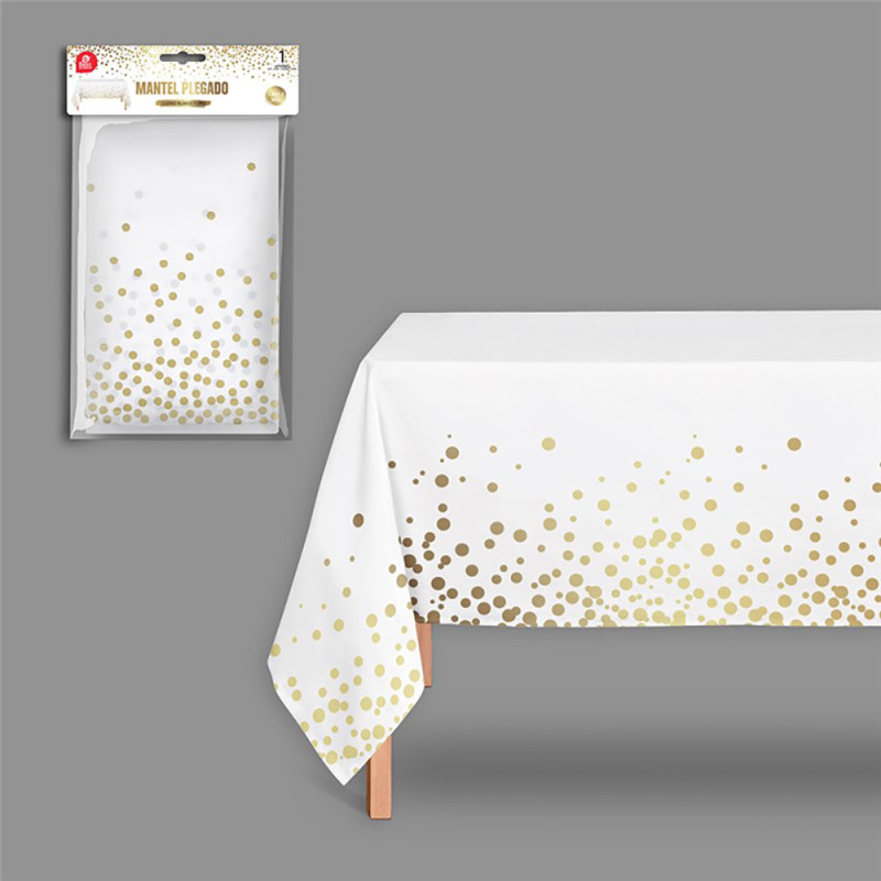 Mantel blanco / dorado. medida 1,80 x 1,20 cm Mantel blanco / dorado. medida 1,80 x 1,20 cm