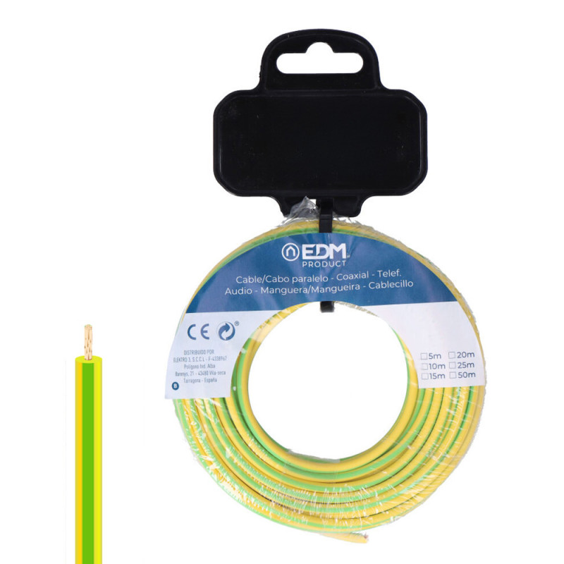 Carrete cablecillo h07z1-k 6,00 mm² bicolor, 5 m Carrete cablecillo h07z1-k 6,00 mm² bicolor, 5 m