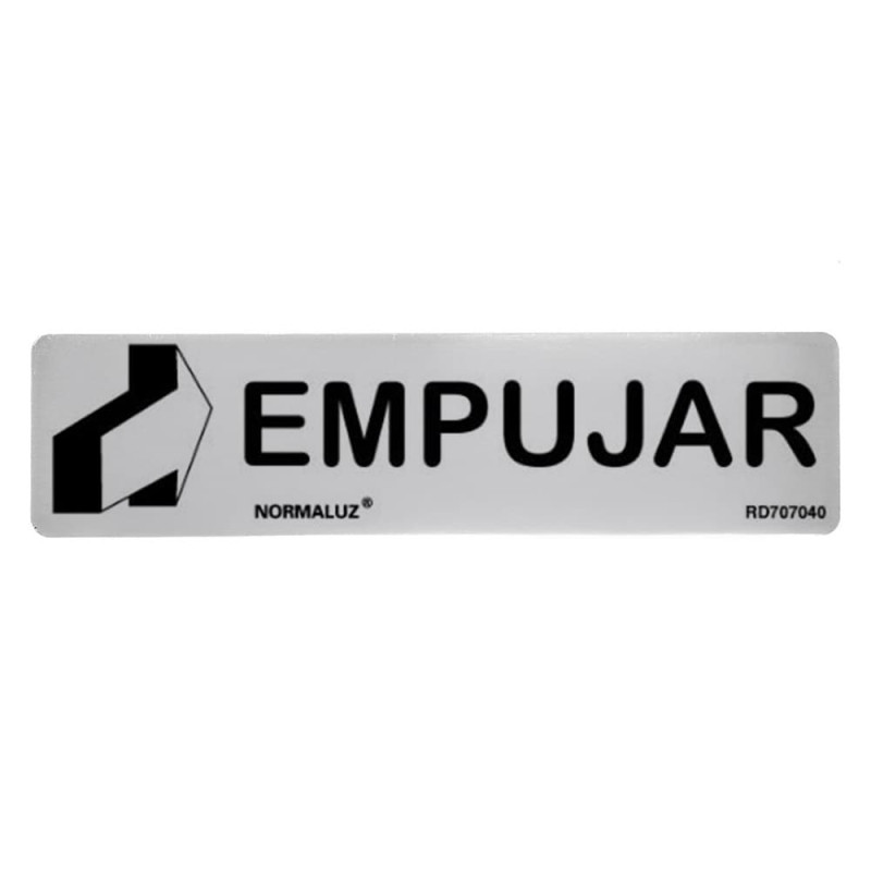 Cartel informativo "empujar", inox adhesivo 0.8 mm, 5 x 20 cm Cartel informativo "empujar", inox adhesivo 0.8 mm, 5 x 20 cm