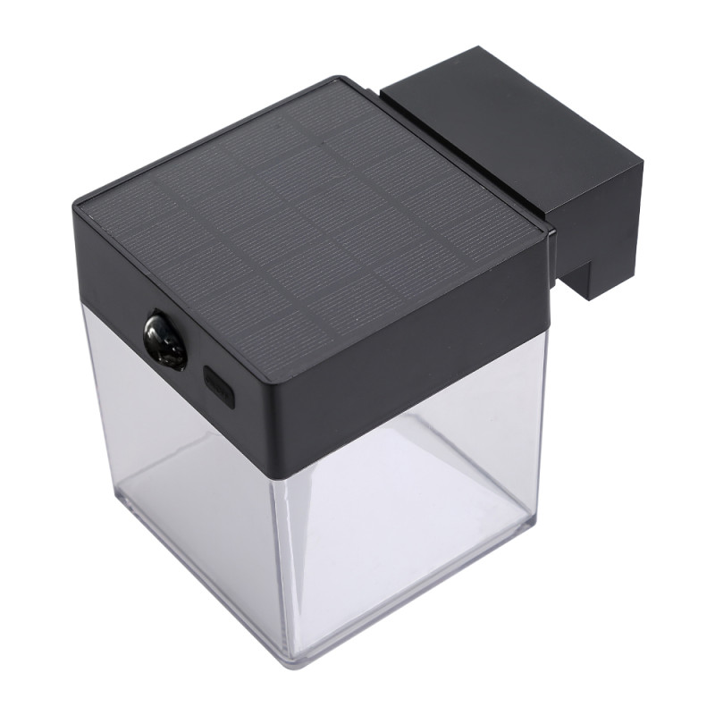 Aplique solar cuadrado 4 w 500 lm, 3.000/4.000/6.500 k, 3cct, con sensor, negro Aplique solar cuadrado 4 w 500 lm, 3.000/4.000/6.500 k, 3cct, con sensor, negro