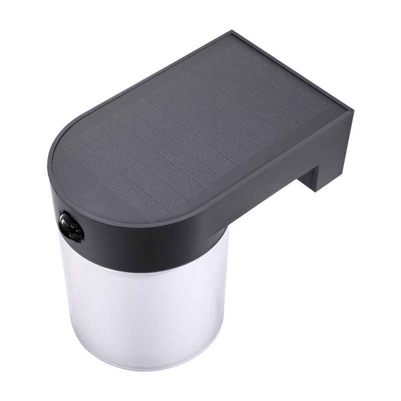 Aplique solar cilindrico 4 w 500 lm, 3.000/4.000/6.500 k, 3cct, con sensor, negro Aplique solar cilindrico 4 w 500 lm, 3.000/4.000/6.500 k, 3cct, con sensor, negro
