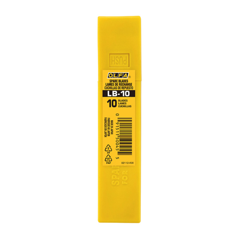 Juego de 10 cuchillas lb-10 troceables plateadas 18 mm Juego de 10 cuchillas lb-10 troceables plateadas 18 mm