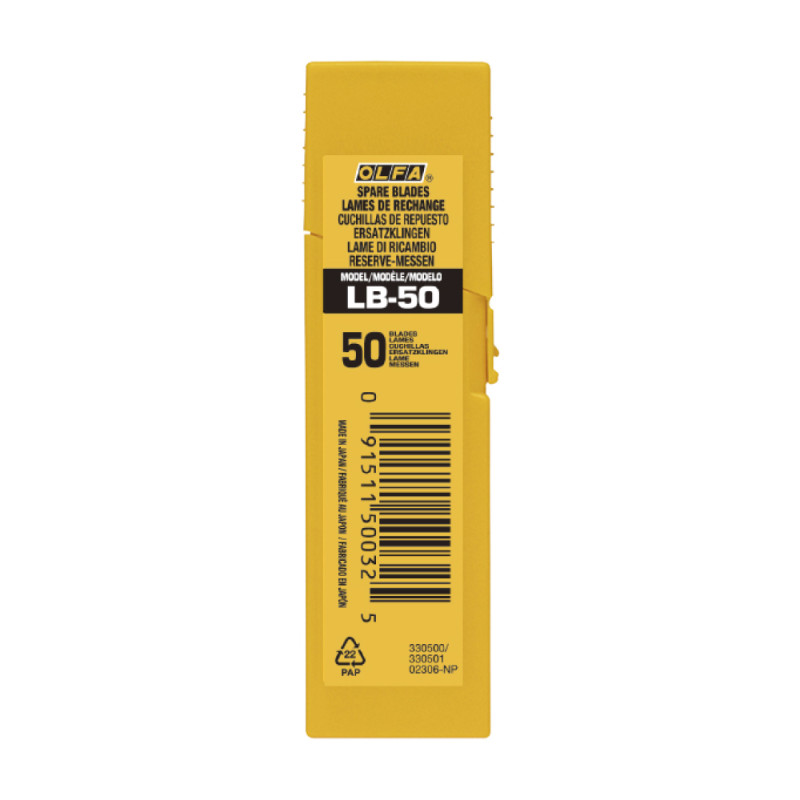 Juego de 50 cuchillas lb-50 troceables plateadas 18 mm Juego de 50 cuchillas lb-50 troceables plateadas 18 mm