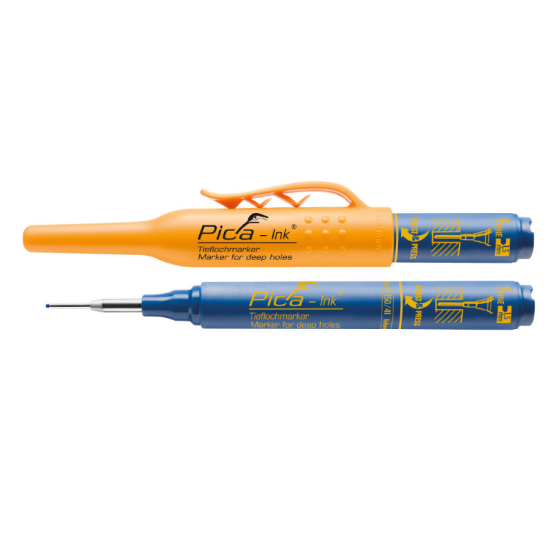 Marcador permanente de tinta para agujeros profundos azul Marcador permanente de tinta para agujeros profundos azul