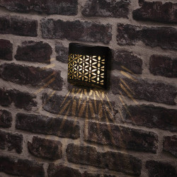 Juego de 2 apliques de pared solares negros