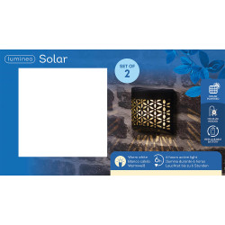 Juego de 2 apliques de pared solares negros