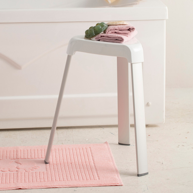 Taburete de baño, blanco, 25 x 29 x 45 cm Taburete de baño, blanco, 25 x 29 x 45 cm