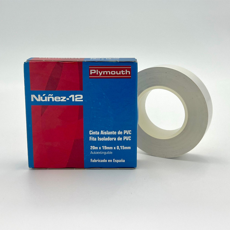 Cinta aislante pvc alta adhesión blanca 20 m x 19 mm x 0,15 mm Cinta aislante pvc alta adhesión blanca 20 m x 19 mm x 0,15 mm