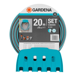 Kit manguera de jardin classic 20 m (1/2" 13 mm) + colgador mural