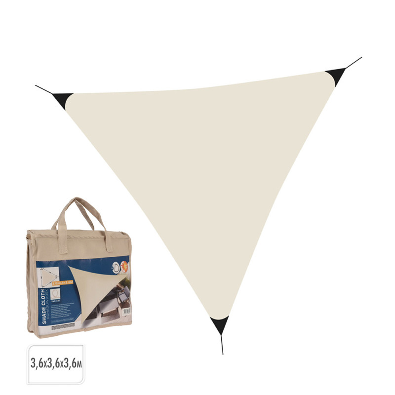 Toldo vela triangulo color crema 3,6 x 3,6 x 3,6 m Toldo vela triangulo color crema 3,6 x 3,6 x 3,6 m