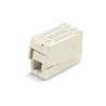Conector rápido en linea presilla 3 vias, 2 rígidos + 1 rígido, semirígido o flexible ø máximo 2,5 mm², blanco