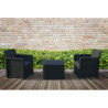 Conjunto jardin nassau grafito 3 piezas antracita + cojines