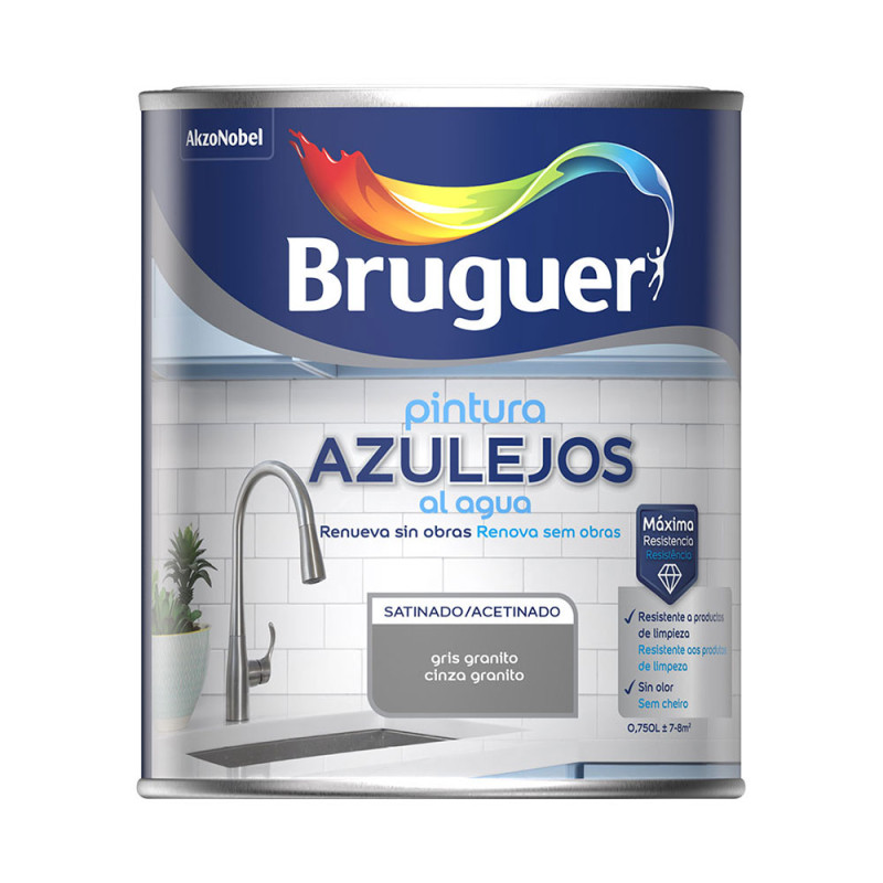 Pintura azulejos al agua gris granito satinado 750 ml Pintura azulejos al agua gris granito satinado 750 ml
