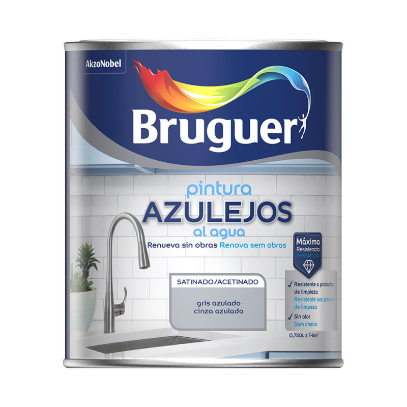 Pintura azulejos al agua gris azulado satinado 750 ml Pintura azulejos al agua gris azulado satinado 750 ml