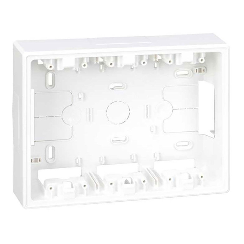 Caja de superficie para 3 elementos dobles blanco Caja de superficie para 3 elementos dobles blanco