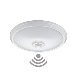 Aplique superficie led con sensor crepuscular y movimiento ip20 2 x e27 ø30 x 9,6 cm