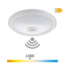 Aplique led de superficie con sensor y luz de emergencia ip20 16 w 96 leds 4000 k luz dia ø29 x 6 cm
