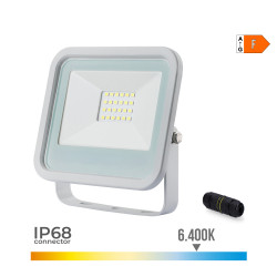 Foco proyector led blanco 20 w 1520 lm 6400 k luz fria 12,4 x 10,6 x 2,8 cm