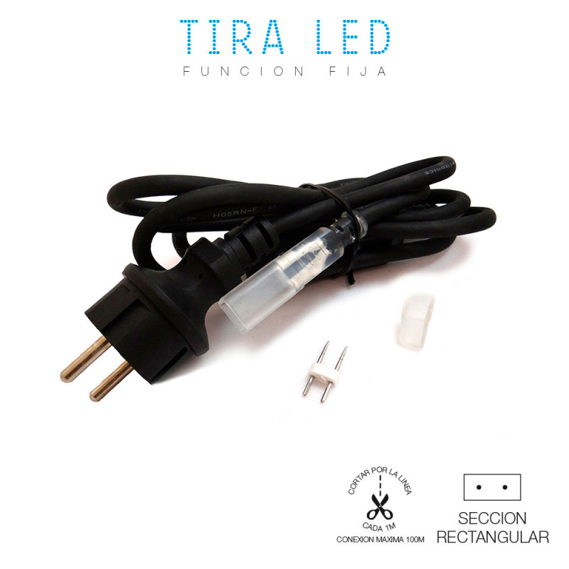 Kit conexion a corriente 220v 1,5m para tira de led edm Kit conexion a corriente 220v 1,5m para tira de led edm