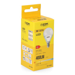 Bombilla esferica led e14 5 w 400 lm 4000k luz dia ø4,5 x 8 cm