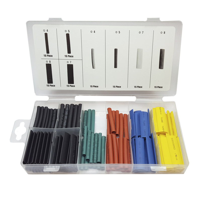 Set de 120 fundas termo retractil varios colores y tamaños Set de 120 fundas termo retractil varios colores y tamaños