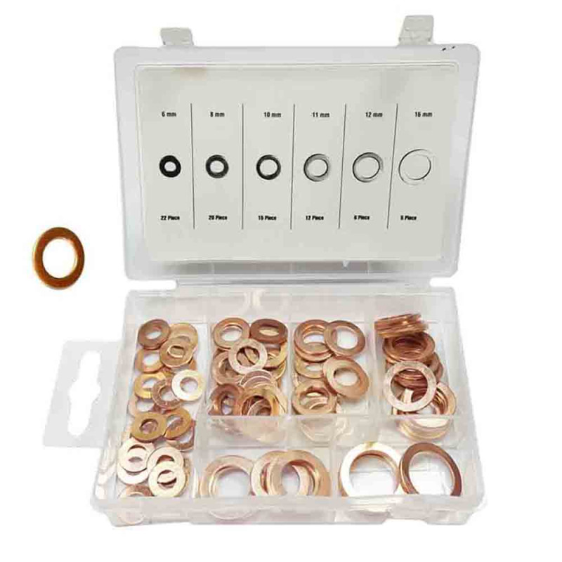 Set de 80 arandelas varias cobre Set de 80 arandelas varias cobre