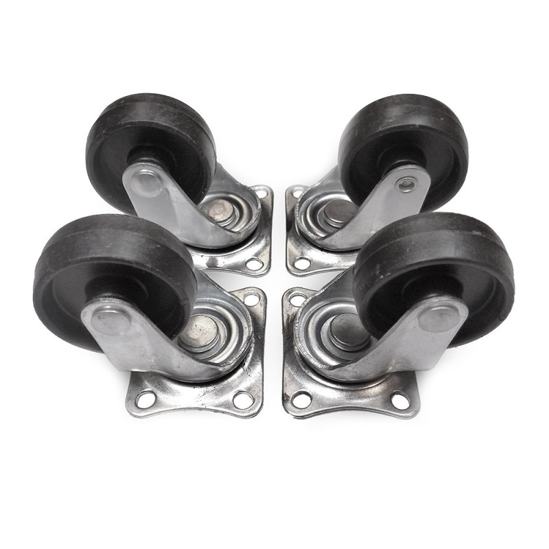 Set 4 ruedas 40mm negras 45x40mm Set 4 ruedas 40mm negras 45x40mm