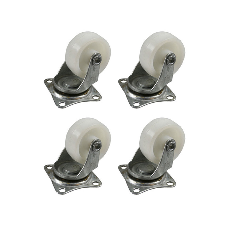 Set 4 ruedas 40mm blancas 45x40mm Set 4 ruedas 40mm blancas 45x40mm