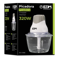 Picadora con recipiente de cristal 320 w