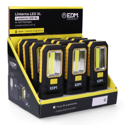 Linterna led cob 3 leds xl de 200lm. con gancho e iman 3xaaa (pilas incluidas) edm