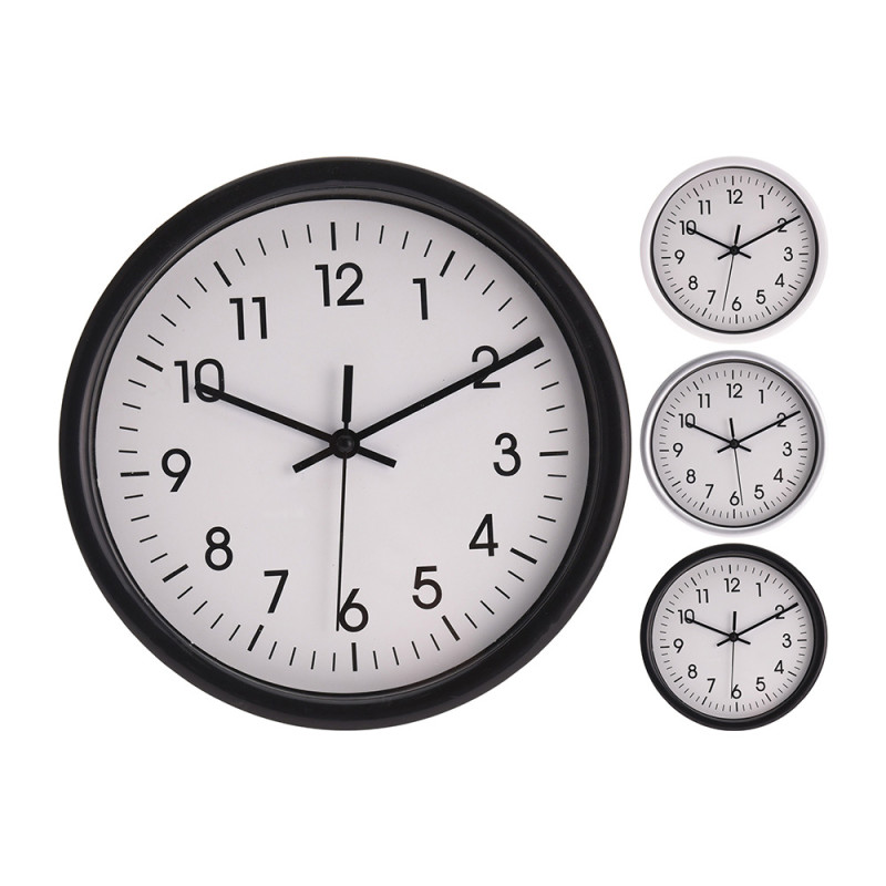 Reloj de pared redondo fondo blanco ø20x4cm colores / modelos surtidos Reloj de pared redondo fondo blanco ø20x4cm colores / modelos surtidos