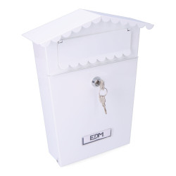 Buzon de acero modelo house blanco 210 x 60 x 300 mm