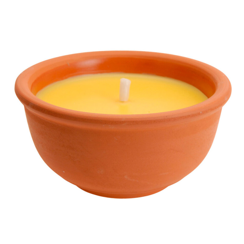 Vela citronela antimosquitos con recipiente de barro medidas: ø13x6,5cm euro/uni Vela citronela antimosquitos con recipiente de barro medidas: ø13x6,5cm euro/uni