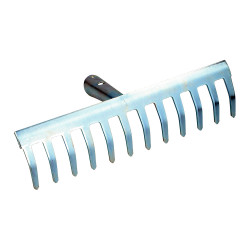 Rastrillo metalico 12 dientes acero galvanizado 29,5 x 13 cm kinzo