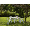 Mesa ovalada color blanco para exterior 72 x 137 x 85 cm