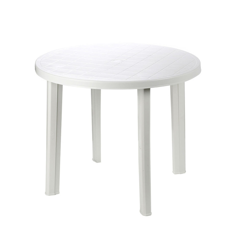 Mesa redonda color blanco para exterior ø 90 x 72 cm Mesa redonda color blanco para exterior ø 90 x 72 cm