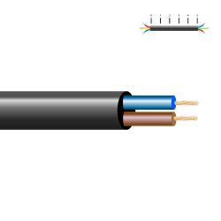 Manguera tubular h05vv-f 2 x 0,75 mm², negra euro/m