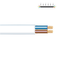 Manguera plana h03vv-f 2 x 0,75 mm² blanca euro/m