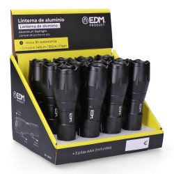Linterna de aluminio con zoom. 1 led 3 x aaa (pilas incluidas)