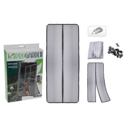 Mosquitera magnética 100x210cm (2 hojas de 50x210cm) negra
