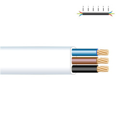 Manguera plana 3 x 1,00 mm² blanca euro/m