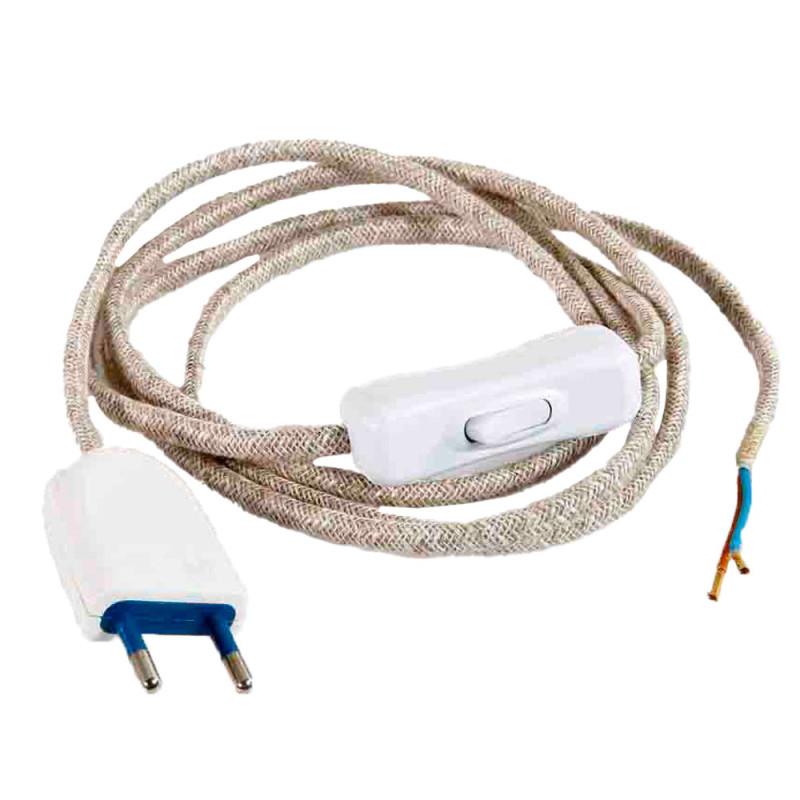 Kit cordon 2 x 0,75 mm, 120 + 80 cm, 2 m, algodon Kit cordon 2 x 0,75 mm, 120 + 80 cm, 2 m, algodon