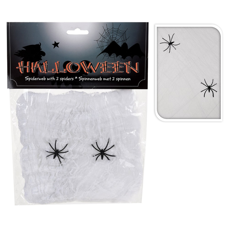 Telaraña halloween con 2 arañas 50x40cm Telaraña halloween con 2 arañas 50x40cm