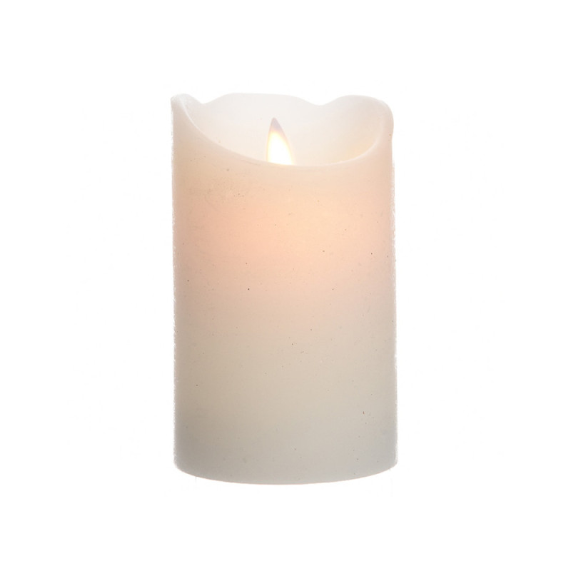 Vela de cera led color blanco, ø7,5 x 12,5 cm Vela de cera led color blanco, ø7,5 x 12,5 cm