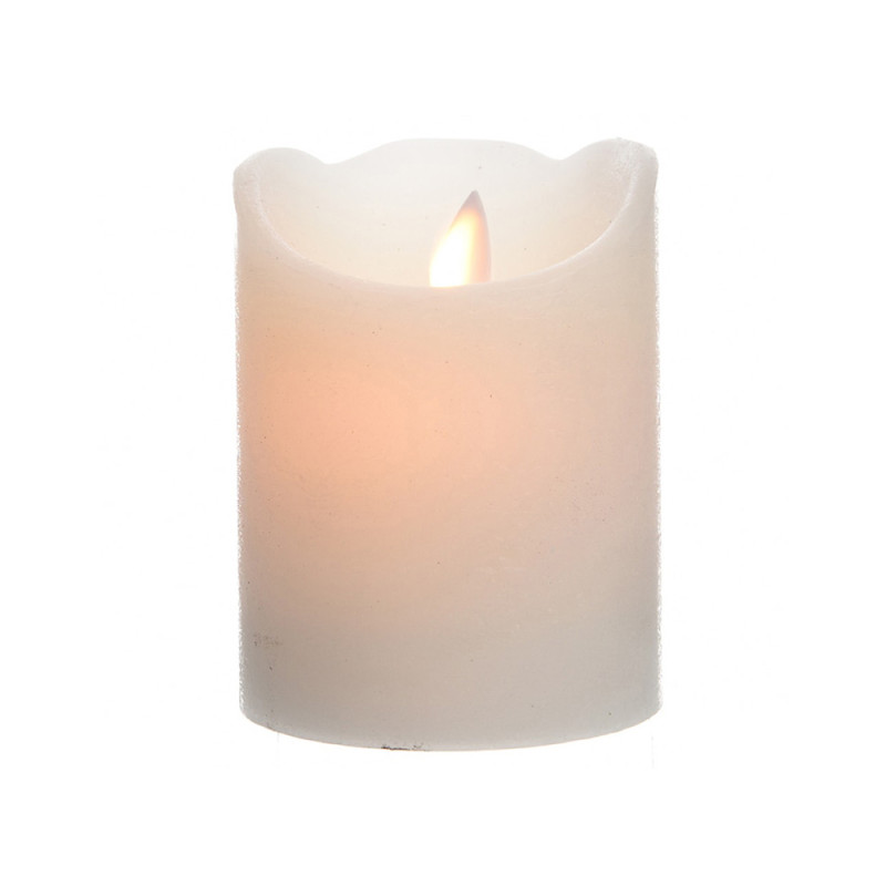 Vela de cera led color blanco, ø7,5 x 10 cm Vela de cera led color blanco, ø7,5 x 10 cm